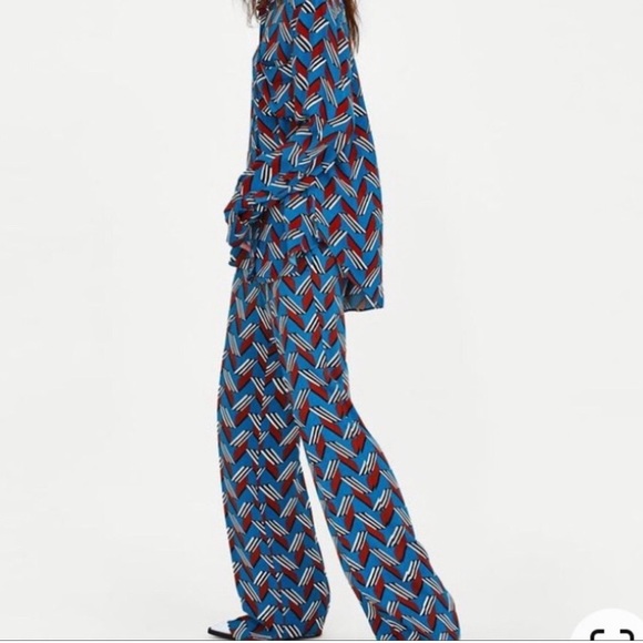 Zara | Pants u0026 Jumpsuits | Zara Geometric Print Trousers | Poshmark